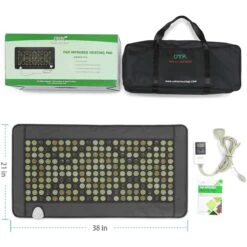 UTK Quantum Wave Infrared Heating Mat With 32 Passive Magnet Stones, 40 Tourmaline Stones, 148 Natural Jade Stones - 21inx38in -Hestra Clothing Store utk quantum wave infrared heating mat with 32 passive magnet stones 40 tourmaline stones 148 natural jade stones 21 x38 25