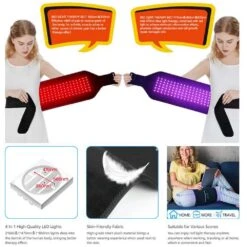 UTK Red Light Therapy Belt For Body Pain Relief 4 In 1 Flexible Wearable Device With 470/660/850nm -Hestra Clothing Store utk red light therapy belt for body pain relief 4 in 1 flexible wearable device with 470 660 850nm 127