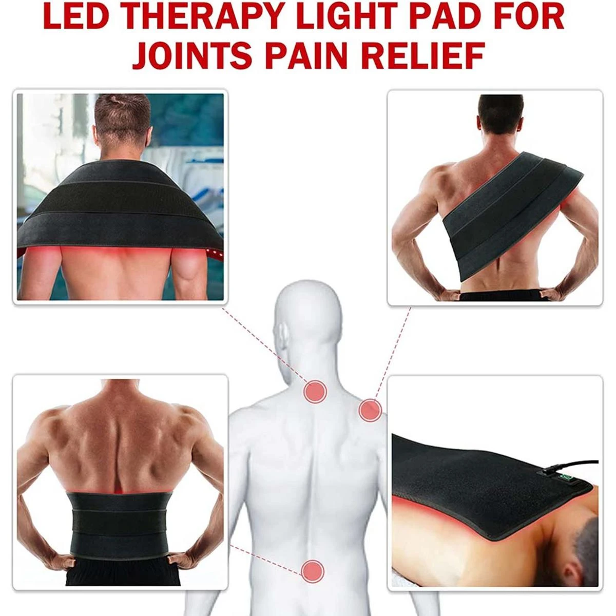 UTK Red Light Therapy Wearable Wrap For Body Pain Relief Large Pad 35in X 11in 7 UTK Red Light Therapy Wearable Wrap For Body Pain Relief Large Pad 35in X 11in - Image 5