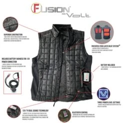 Volt Heat Fusion 12V/7V Dual Source Heated Vest With Bluetooth Therm Controller Switch -Hestra Clothing Store volt heat fusion 12v 7v dual source heated vest with bluetooth therm controller switch 124