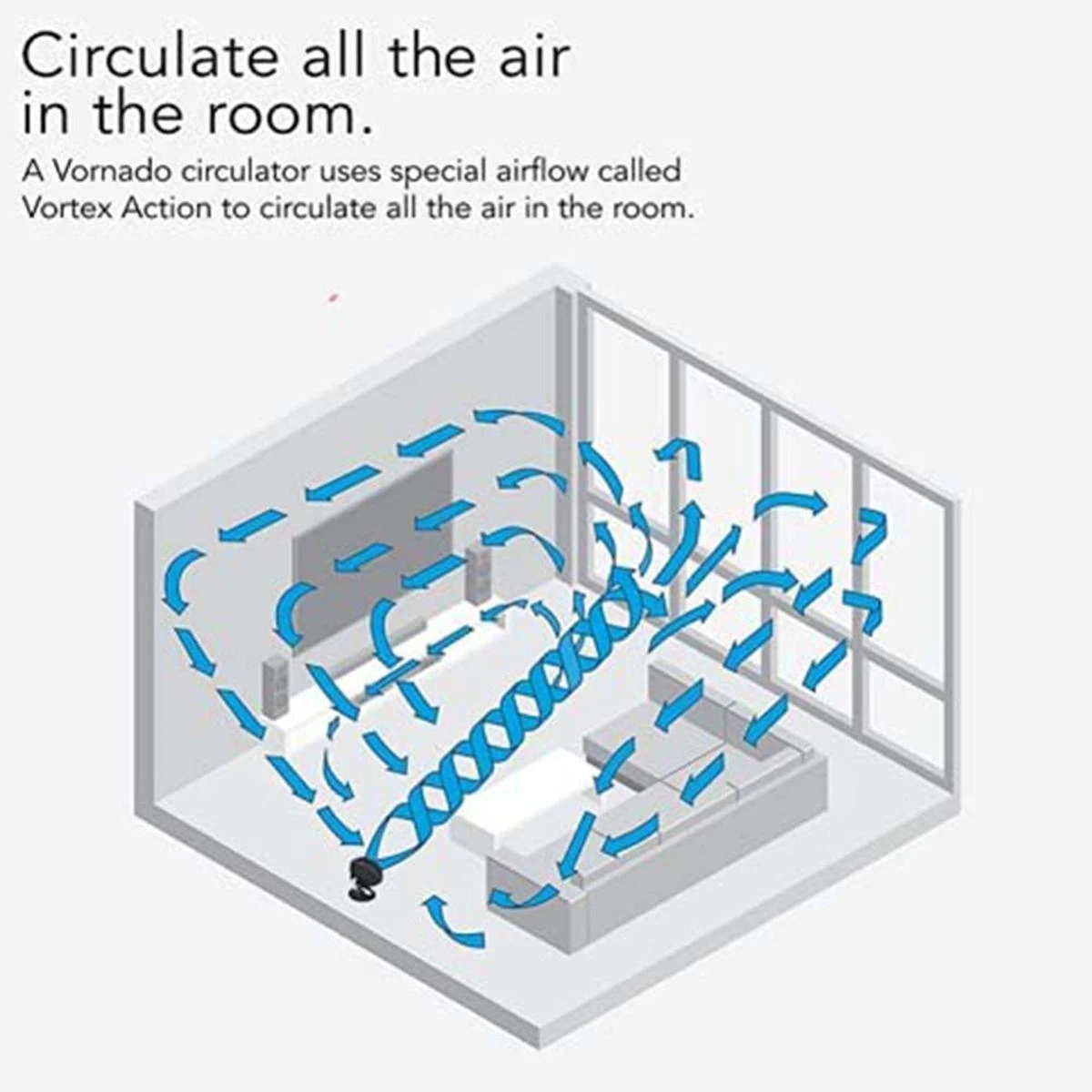 Vornado 660 AE Large Whole Room Works 4 Speeds Air Circulator Fan With Alexa Enabled - Black 8 Vornado 660 AE Large Whole Room Works 4 Speeds Air Circulator Fan With Alexa Enabled - Black - Image 6