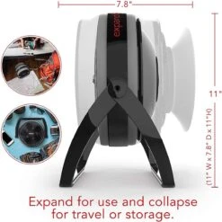 Vornado Expand6 Small Travel Air Circulator Fan With Collapsible Body, Built-in Carry Handle, Integrated Cord Storage, Multi-Directional Airflow - Black/Gray -Hestra Clothing Store vornado expand6 small travel air circulator fan with collapsible body built in carry handle integrated cord storage multi directional airflow black gray 102