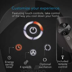 Vornado OSCR37 37in Oscillating Air Circulator Tower Fan With Remote, Timer And Touch Controls - Black 10 Vornado OSCR37 37in Oscillating Air Circulator Tower Fan With Remote, Timer And Touch Controls - Black -Hestra Clothing Store vornado oscr37 37 oscillating air circulator tower fan with remote timer and touch controls black 101