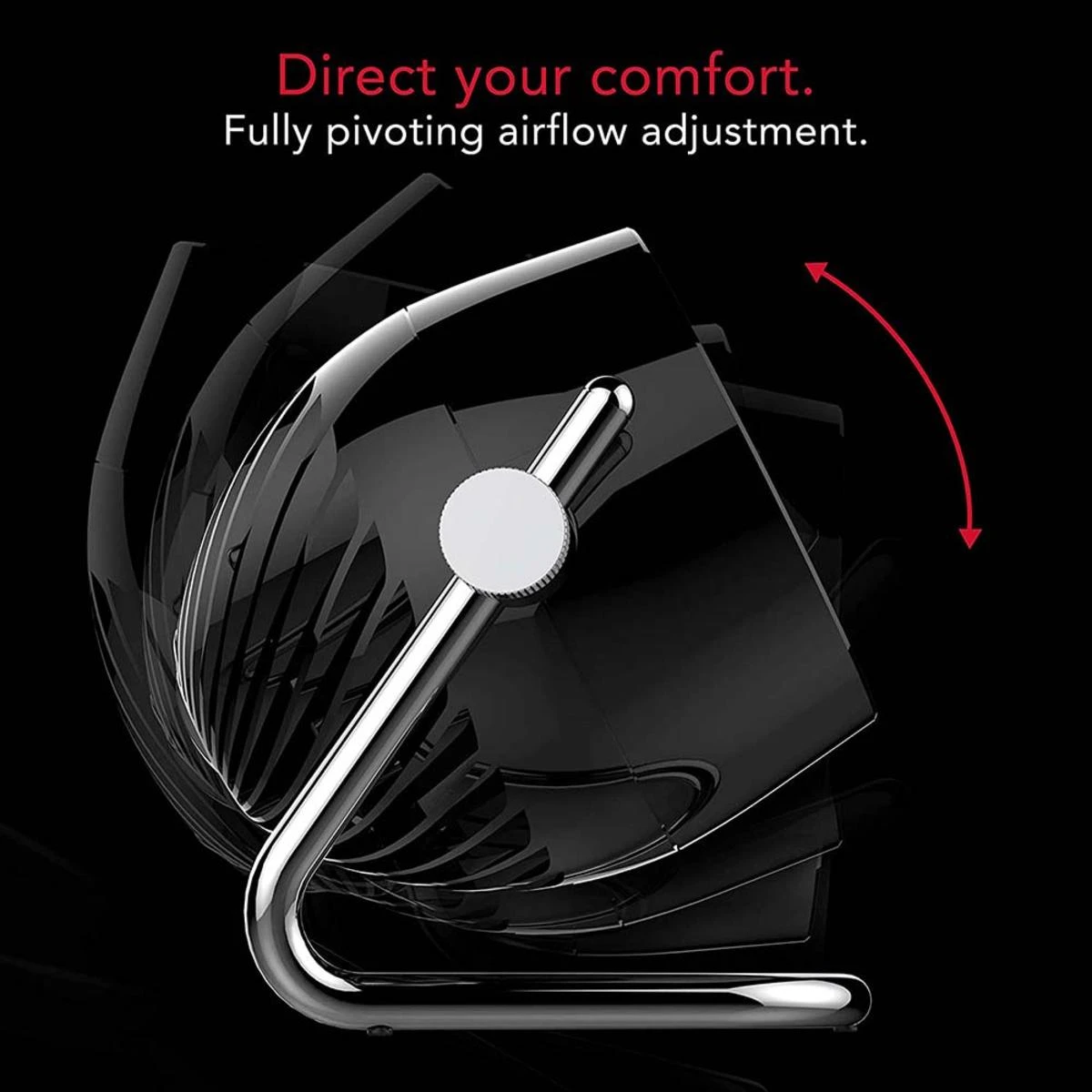 Vornado Pivot3 Compact Air Circulator Fan With Pivoting Axis, 3 Speed Settings, Removable Grill For Cleaning - Black 5 Vornado Pivot3 Compact Air Circulator Fan With Pivoting Axis, 3 Speed Settings, Removable Grill For Cleaning - Black - Image 3