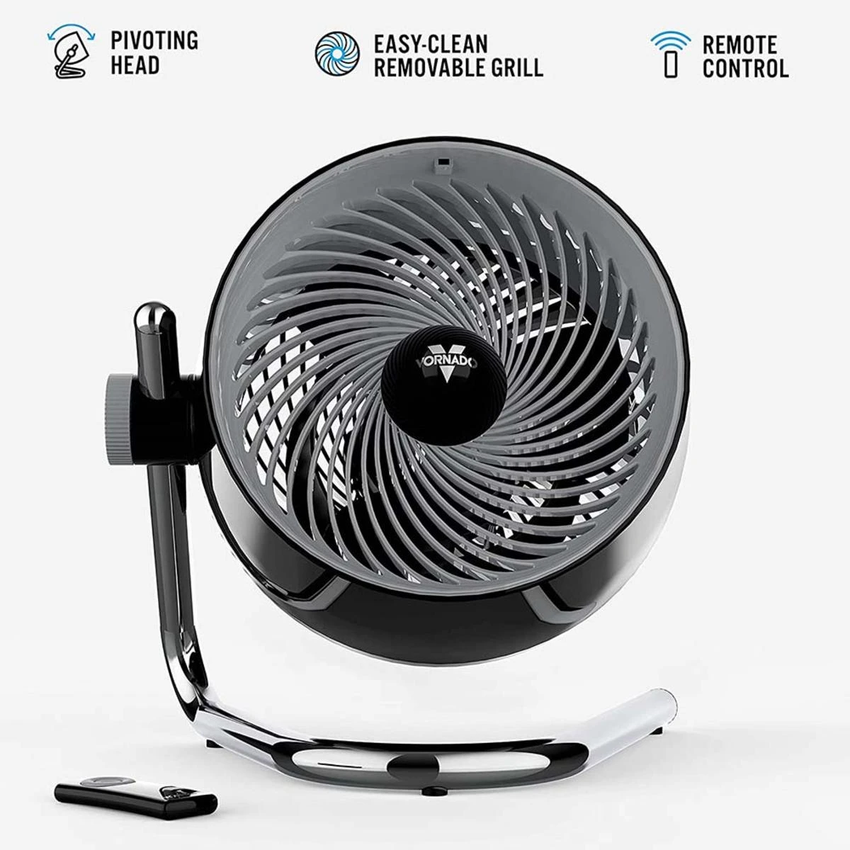 Vornado Pivot6 Whole Room Air Circulator Fan With 4 Speeds, Remote Control, Rotating Axis - Black 6 Vornado Pivot6 Whole Room Air Circulator Fan With 4 Speeds, Remote Control, Rotating Axis - Black - Image 4