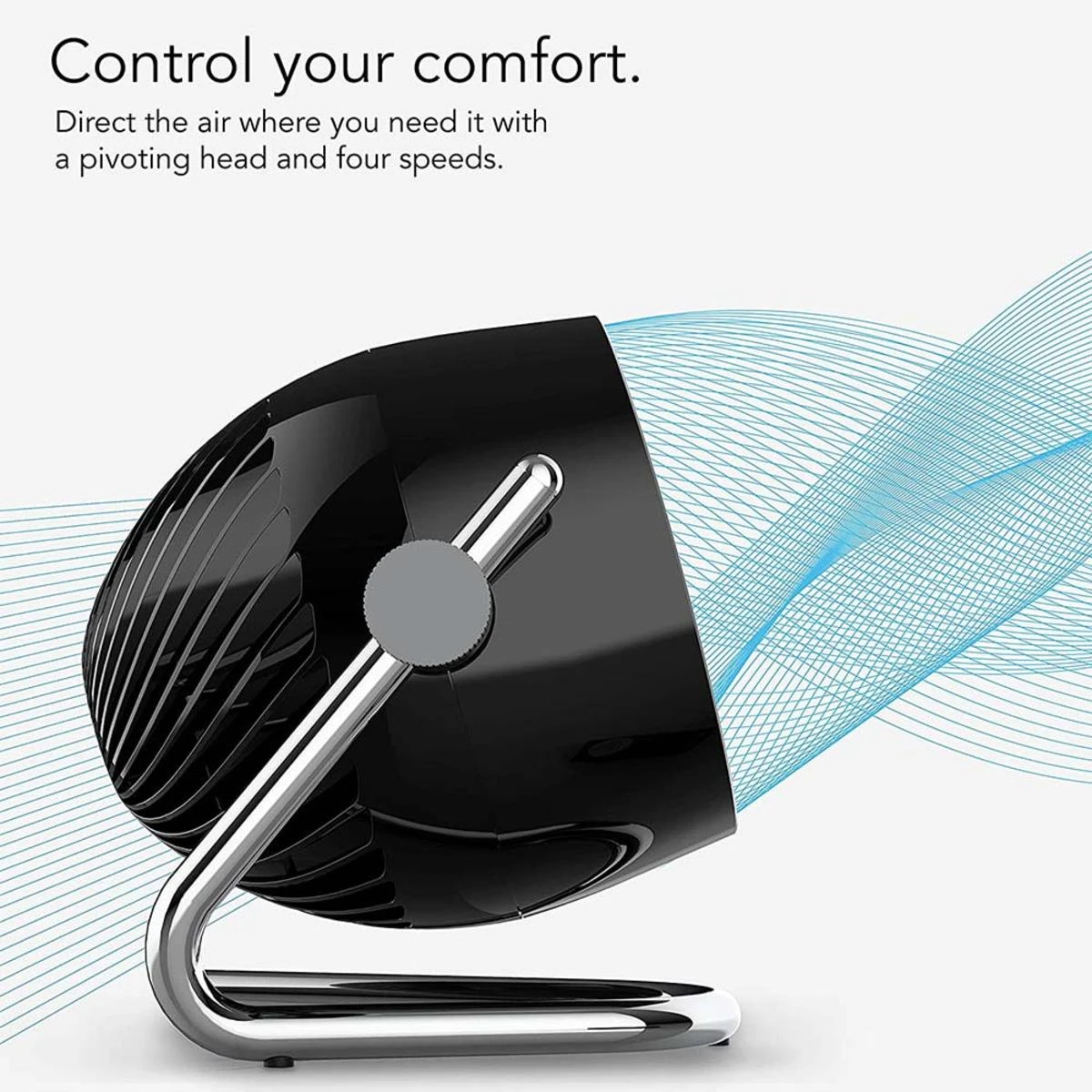 Vornado Pivot6 Whole Room Air Circulator Fan With 4 Speeds, Remote Control, Rotating Axis - Black 7 Vornado Pivot6 Whole Room Air Circulator Fan With 4 Speeds, Remote Control, Rotating Axis - Black - Image 5